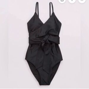 True Black One-Piece Wrap Swimsuit XL |